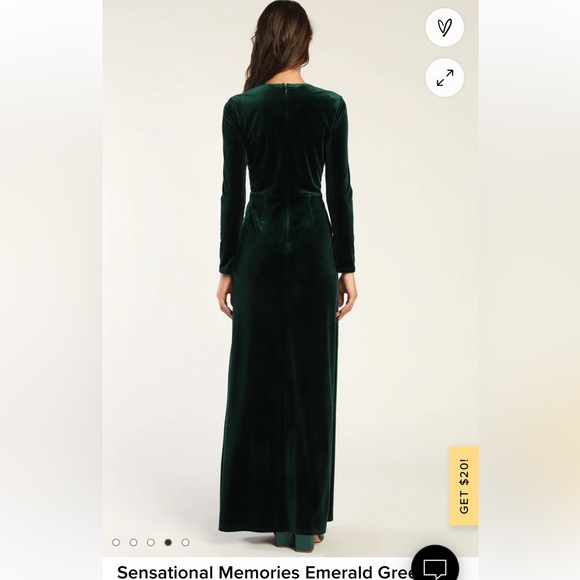 Sensational Memories Emerald Green Velvet Surplice Maxi Dress - Picture 3 of 3